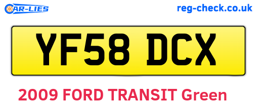 YF58DCX are the vehicle registration plates.