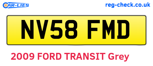 NV58FMD are the vehicle registration plates.