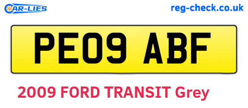 PE09ABF are the vehicle registration plates.