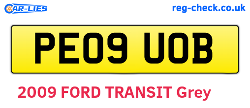 PE09UOB are the vehicle registration plates.