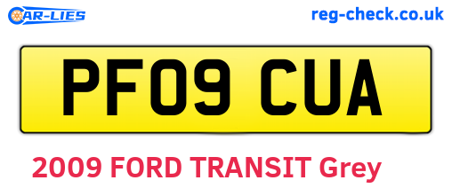 PF09CUA are the vehicle registration plates.