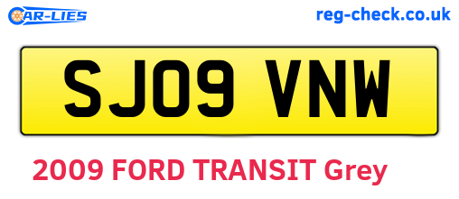SJ09VNW are the vehicle registration plates.