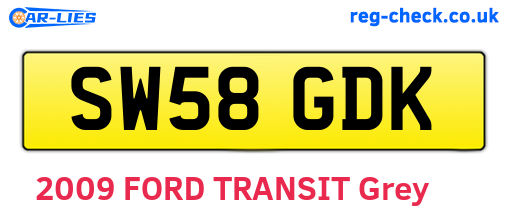 SW58GDK are the vehicle registration plates.