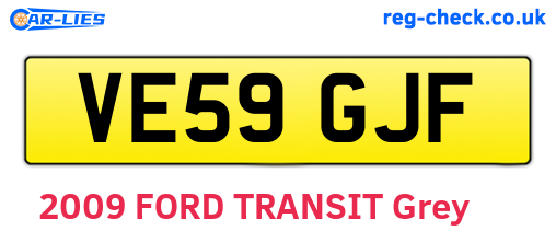 VE59GJF are the vehicle registration plates.