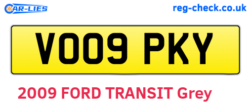VO09PKY are the vehicle registration plates.