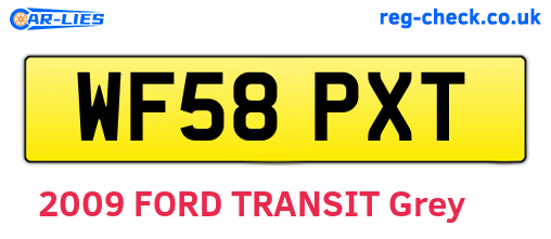 WF58PXT are the vehicle registration plates.