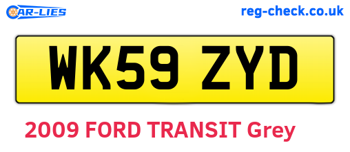 WK59ZYD are the vehicle registration plates.