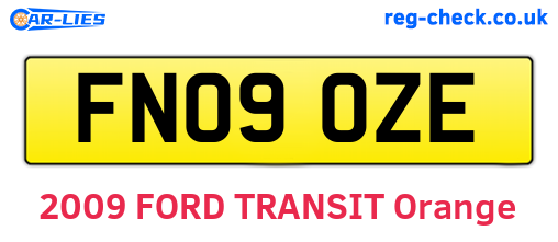 FN09OZE are the vehicle registration plates.
