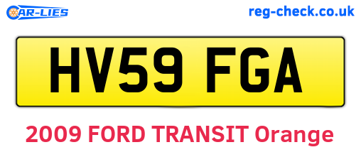 HV59FGA are the vehicle registration plates.