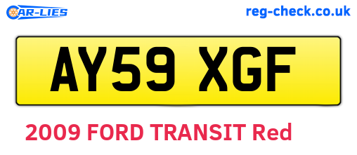 AY59XGF are the vehicle registration plates.