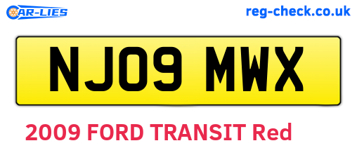 NJ09MWX are the vehicle registration plates.