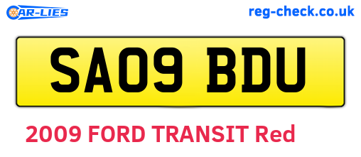 SA09BDU are the vehicle registration plates.