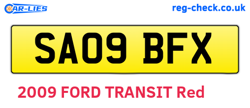 SA09BFX are the vehicle registration plates.