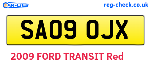 SA09OJX are the vehicle registration plates.
