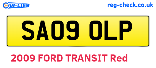 SA09OLP are the vehicle registration plates.