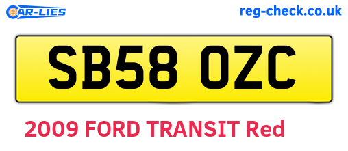 SB58OZC are the vehicle registration plates.