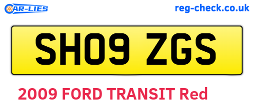 SH09ZGS are the vehicle registration plates.