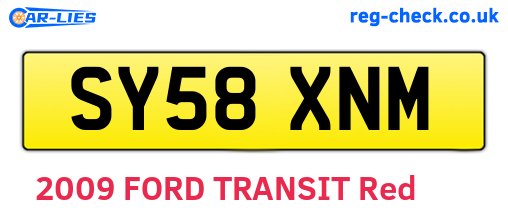 SY58XNM are the vehicle registration plates.
