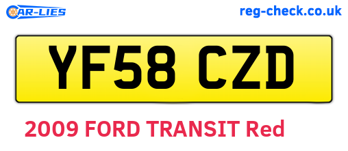YF58CZD are the vehicle registration plates.