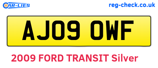AJ09OWF are the vehicle registration plates.