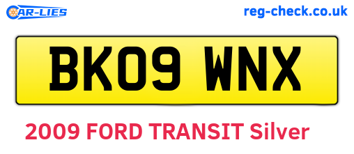 BK09WNX are the vehicle registration plates.