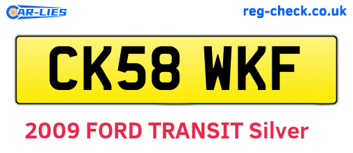 CK58WKF are the vehicle registration plates.