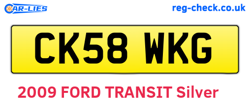 CK58WKG are the vehicle registration plates.