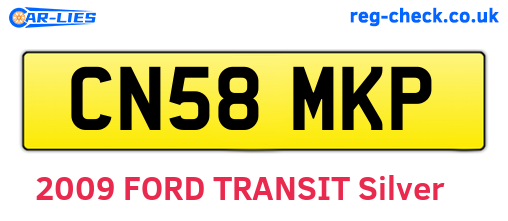 CN58MKP are the vehicle registration plates.
