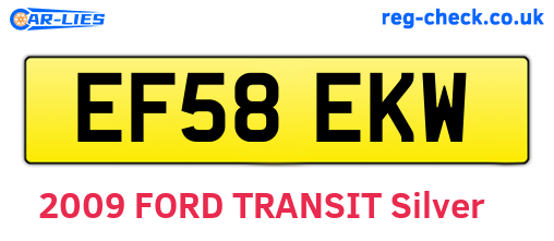 EF58EKW are the vehicle registration plates.