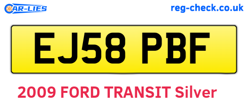 EJ58PBF are the vehicle registration plates.