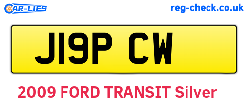 J19PCW are the vehicle registration plates.