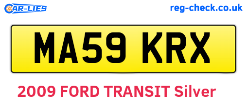 MA59KRX are the vehicle registration plates.