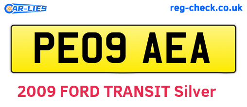 PE09AEA are the vehicle registration plates.