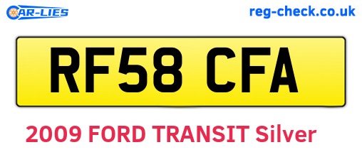 RF58CFA are the vehicle registration plates.