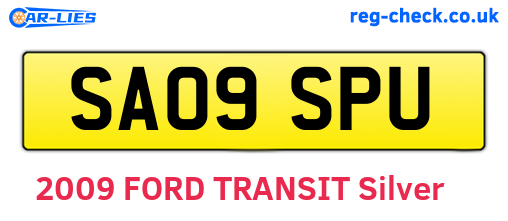 SA09SPU are the vehicle registration plates.