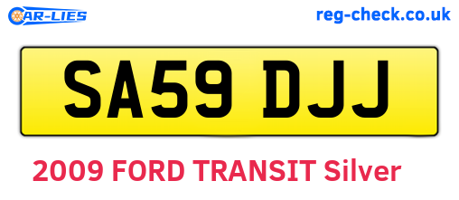 SA59DJJ are the vehicle registration plates.
