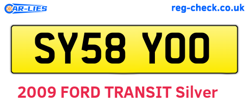 SY58YOO are the vehicle registration plates.