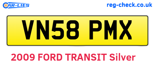 VN58PMX are the vehicle registration plates.