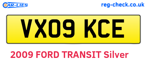VX09KCE are the vehicle registration plates.