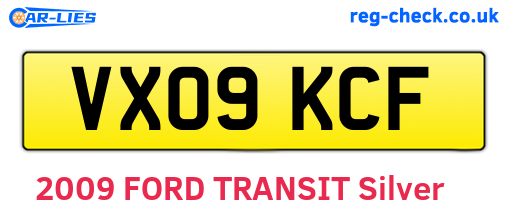 VX09KCF are the vehicle registration plates.