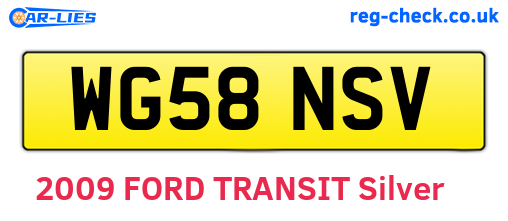 WG58NSV are the vehicle registration plates.