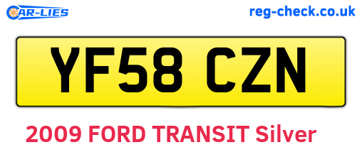 YF58CZN are the vehicle registration plates.