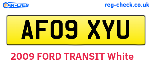 AF09XYU are the vehicle registration plates.