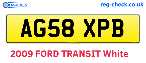 AG58XPB are the vehicle registration plates.