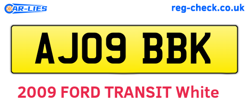 AJ09BBK are the vehicle registration plates.