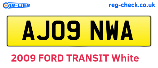 AJ09NWA are the vehicle registration plates.