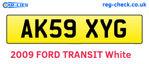 AK59XYG are the vehicle registration plates.