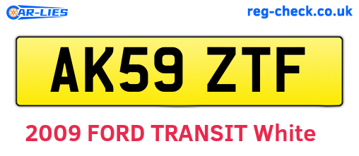 AK59ZTF are the vehicle registration plates.
