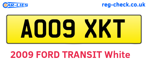 AO09XKT are the vehicle registration plates.