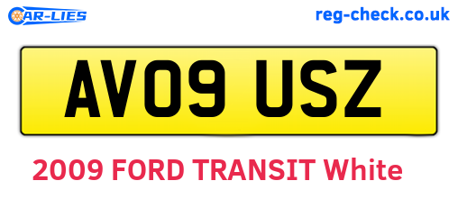 AV09USZ are the vehicle registration plates.